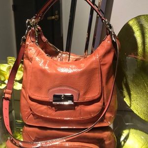 Coach Pink salmon color leather handbag